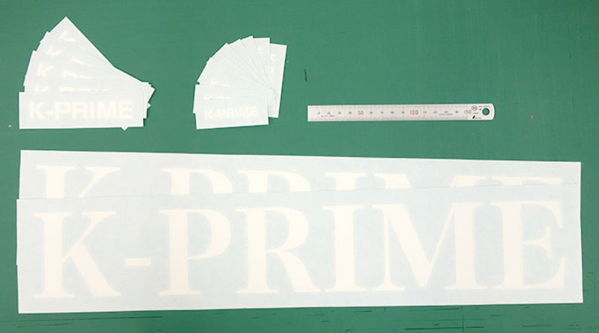 フォントとサイズが様々なカッティングシート