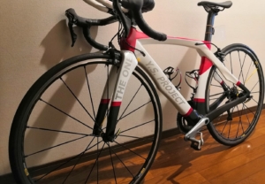 自転車の配色とマッチしたカッティングシートがさりげなくて、おしゃれ！