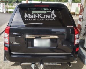 車のバックガラスをカッティングステッカーでアレンジ！