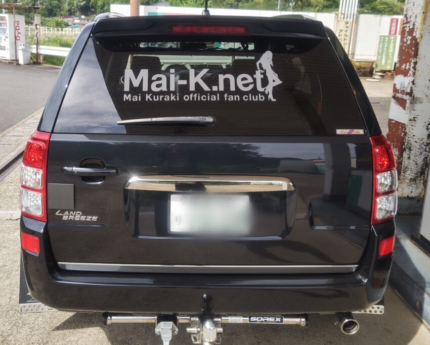 車に貼られたカッティングステッカー