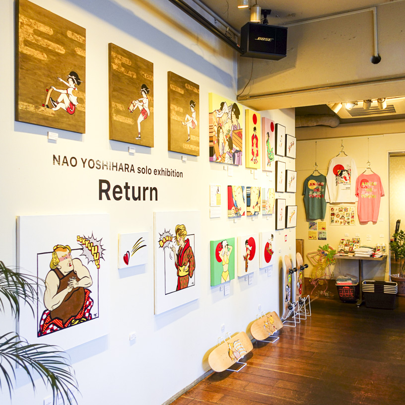 剥がしやすいカッティングシートを使って、個展会場をデコレーション