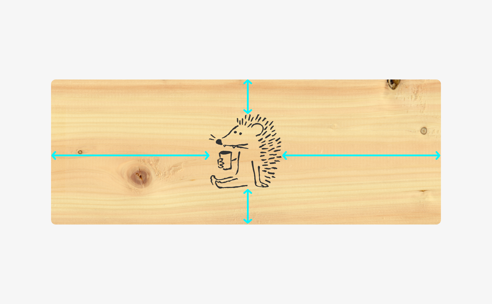 1. 希望：施工面の上下左右中央に水平に貼りたい