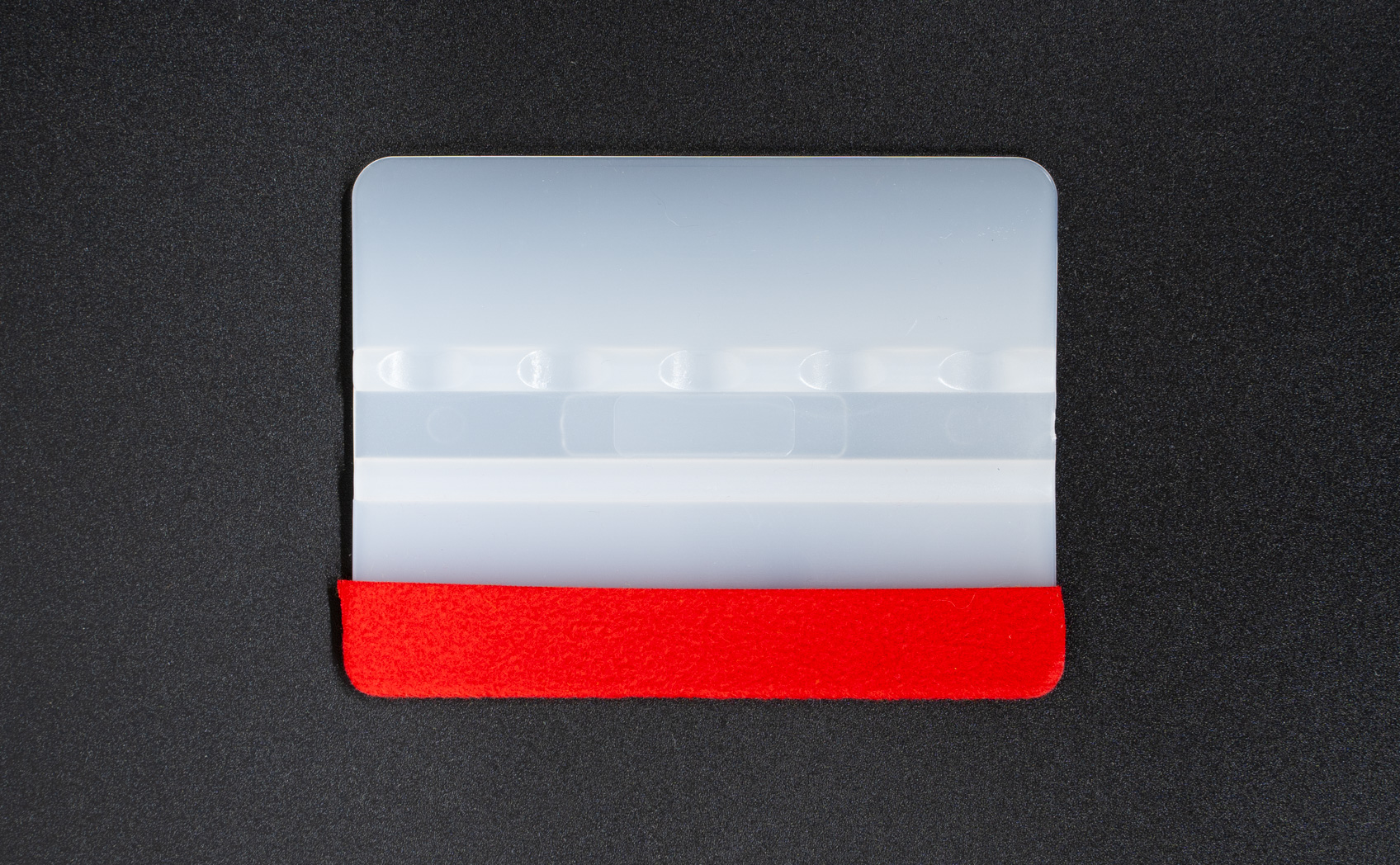 フェルト付きスキージー (透明・ソフト・フェルト赤）